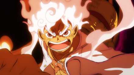 One Piece Gear 5 Luffy a l'air féroce
