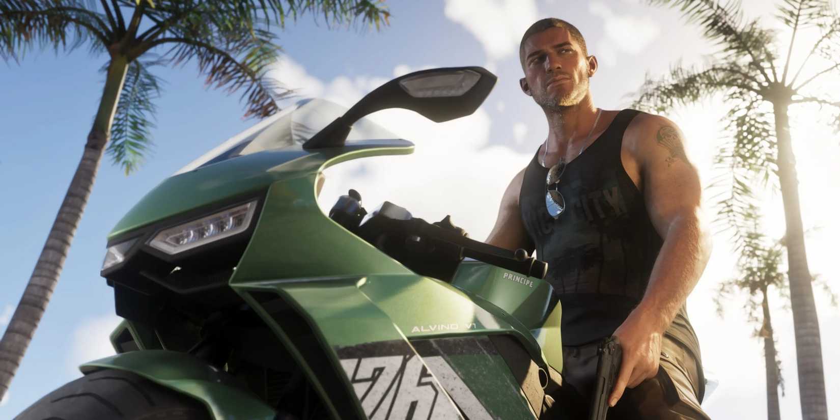 Jason Duval on a Green Motorcycle