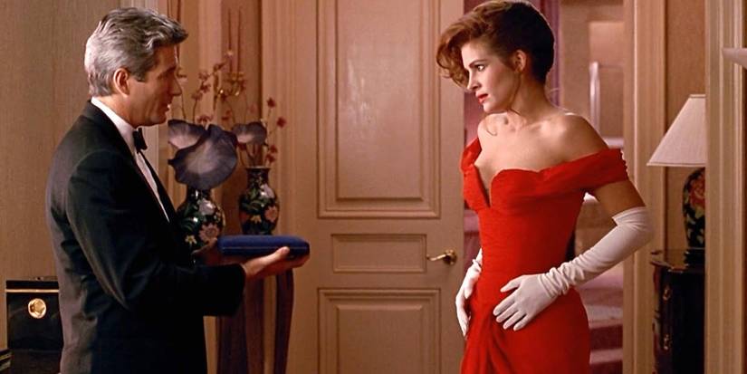 open lace back dress Pretty Woman with Julia Roberts as Vivian Looking at Necklace with Richard  Gere 8 x 10 inch photo at Amazon's Entertainment Collectibles Store