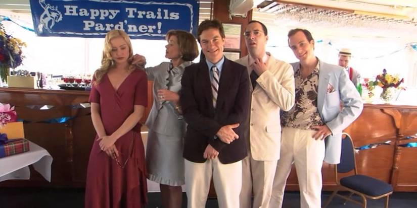 The Bluth family on a boat in the Arrested Development pilot episode