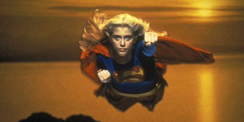 Helen Slater flying in Supergirl