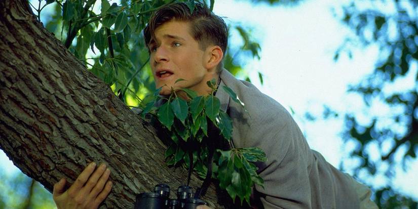 George (Crispin Glover) in a tree in Back to the Future
