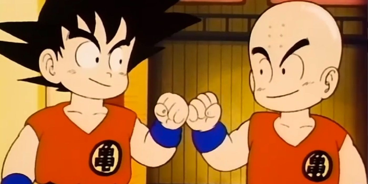 Krillin Goku fist bump Dragon Ball