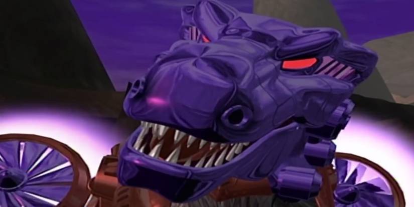 Beast Wars Megatron appears as a Tyrannosaurus