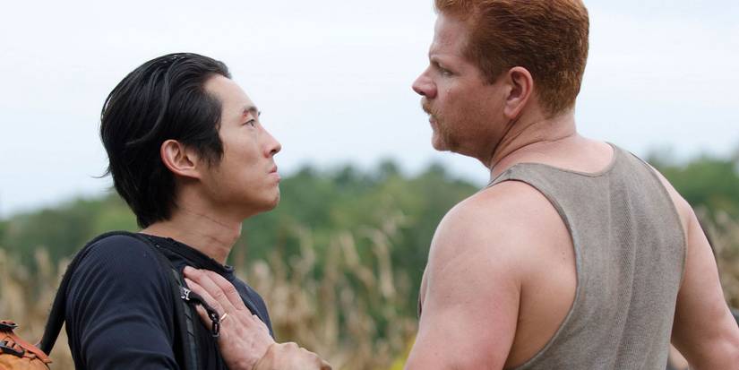 Glenn and Abraham fighting on The Walking Dead