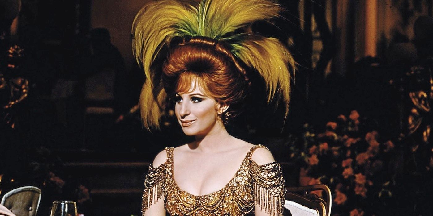 Barbra Streisand in a ball gown in Funny Girl