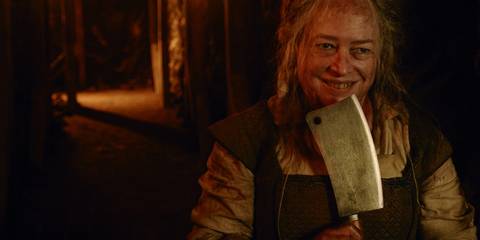 Kathy Bates holds a meat cleaver in American Horror Story Roanoke