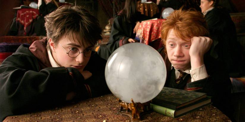 Harry and Ron peer into a crystal ball in 'Prizoner of Azkaban'