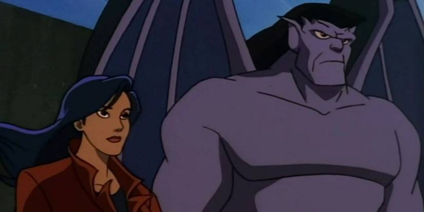 Elisa Maza and Goliath looking forward in Gargoyles.