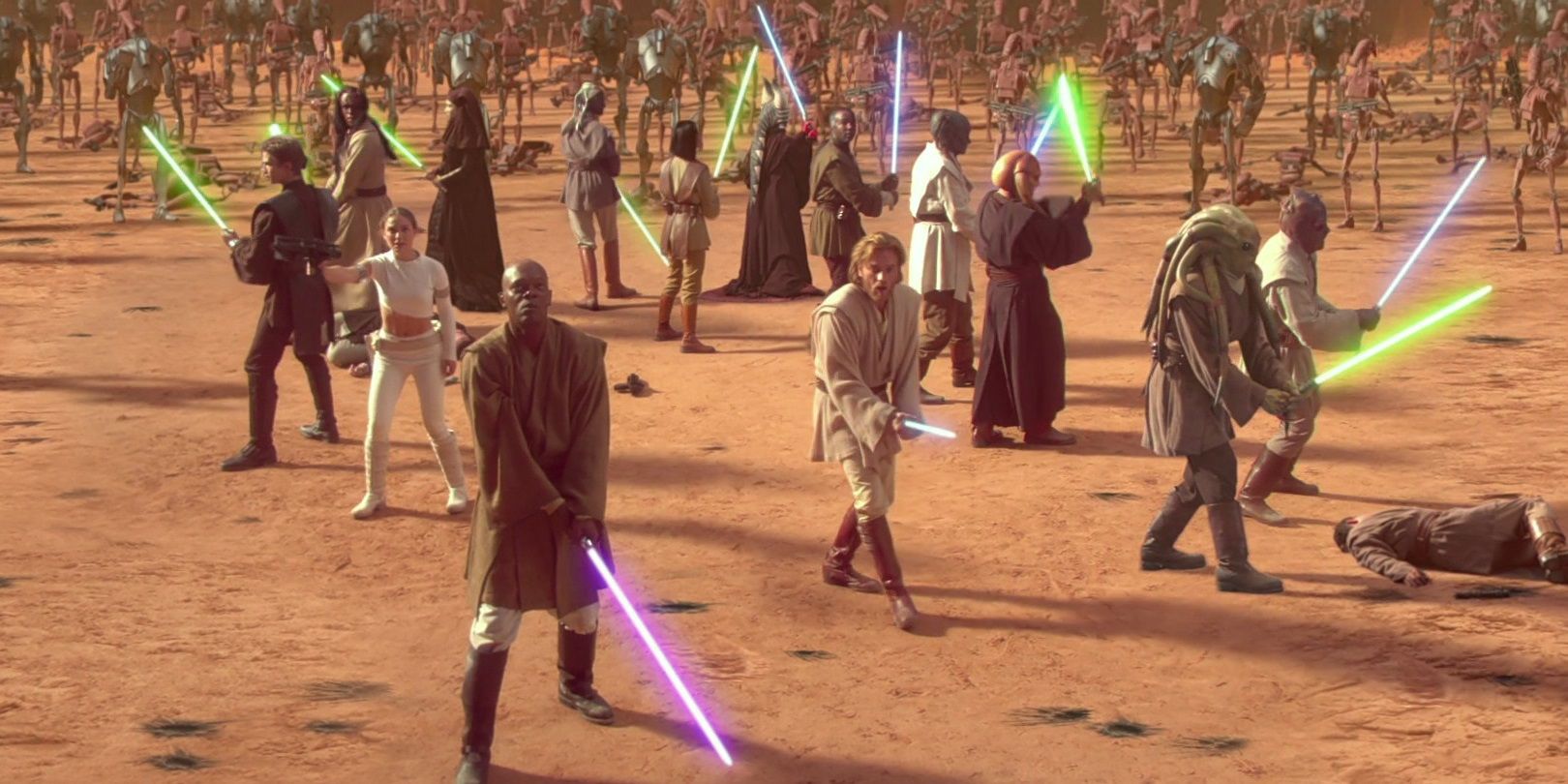Jedi on Geonosis in Attack of the Clones
