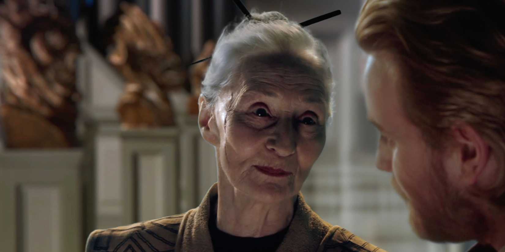 Jocasta Nu in Attack of the Clones speaking to Obi-Wan Kenobi