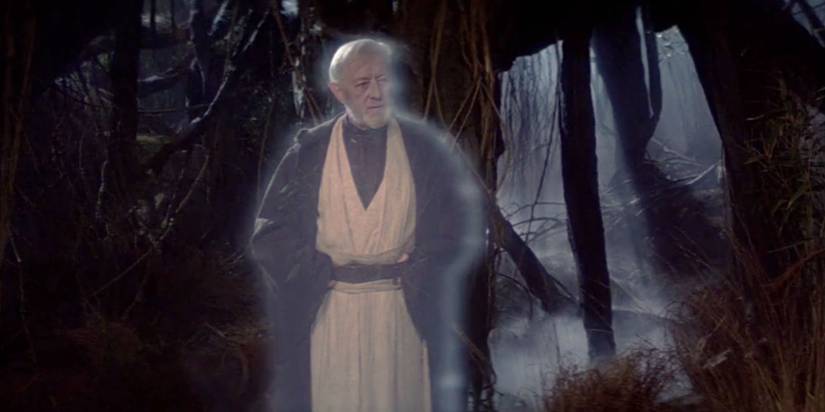Obi Wan Kenobi appears to Luke in Dagobah