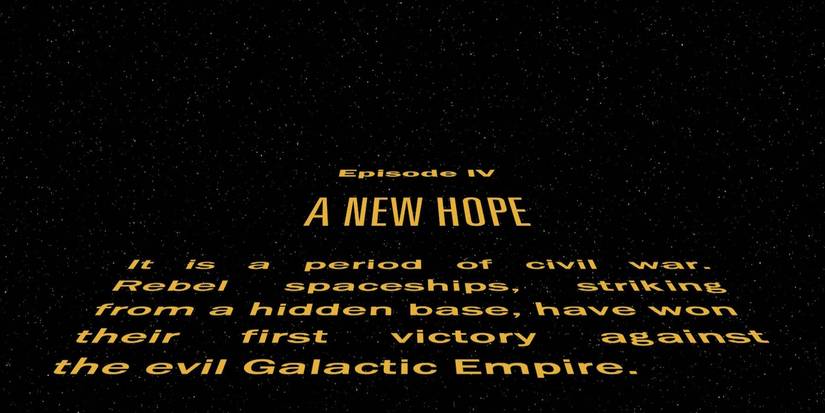 The subтιтle and first paragraph of the opening crawl in Star Wars: Episode IV - A New Hope.