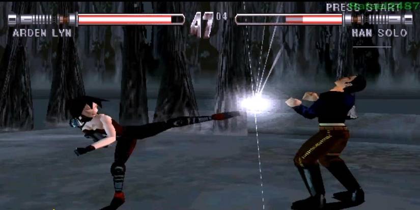 Arden Lyn fights Han Solo in Masters of Teras Kasi video game.