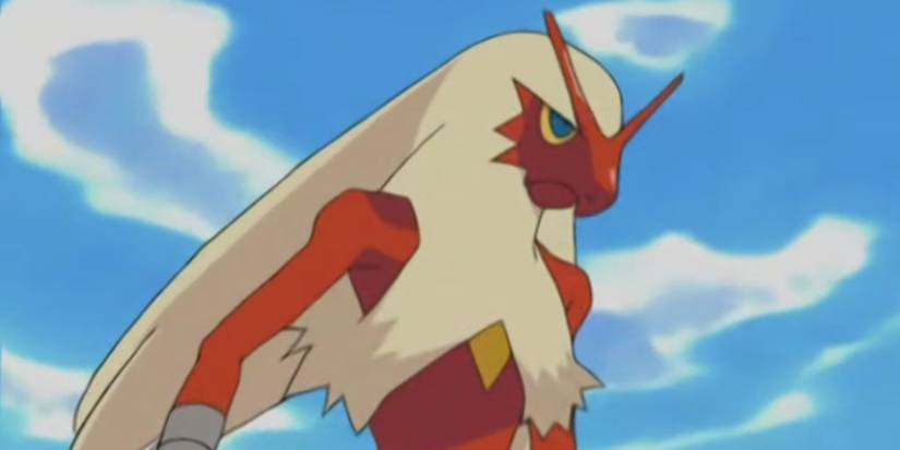 Blaziken stands proud in the Pokemon anime