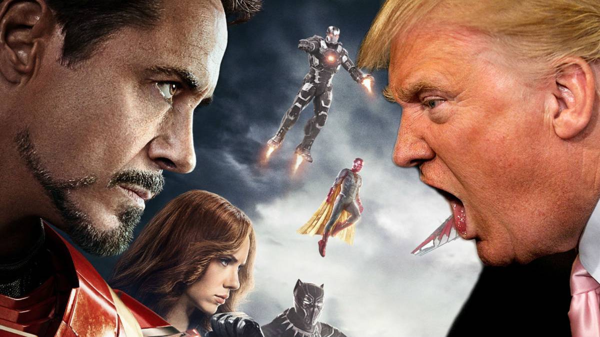 Ilustrasi ketegangan antara Donald Trump dan industri Hollywood