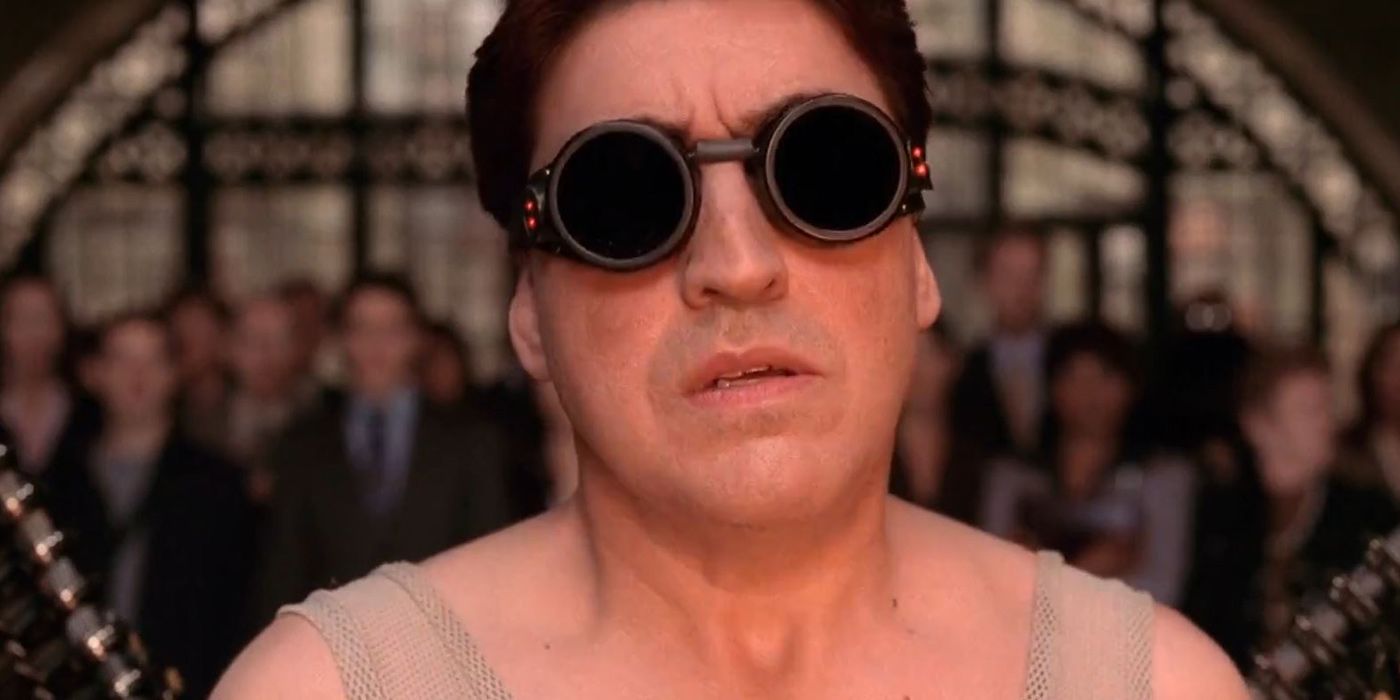 Dr Octopus Otto Octavius wearing his goggles in Spider-Man 2