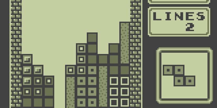 Tetris being played on a Game Boy