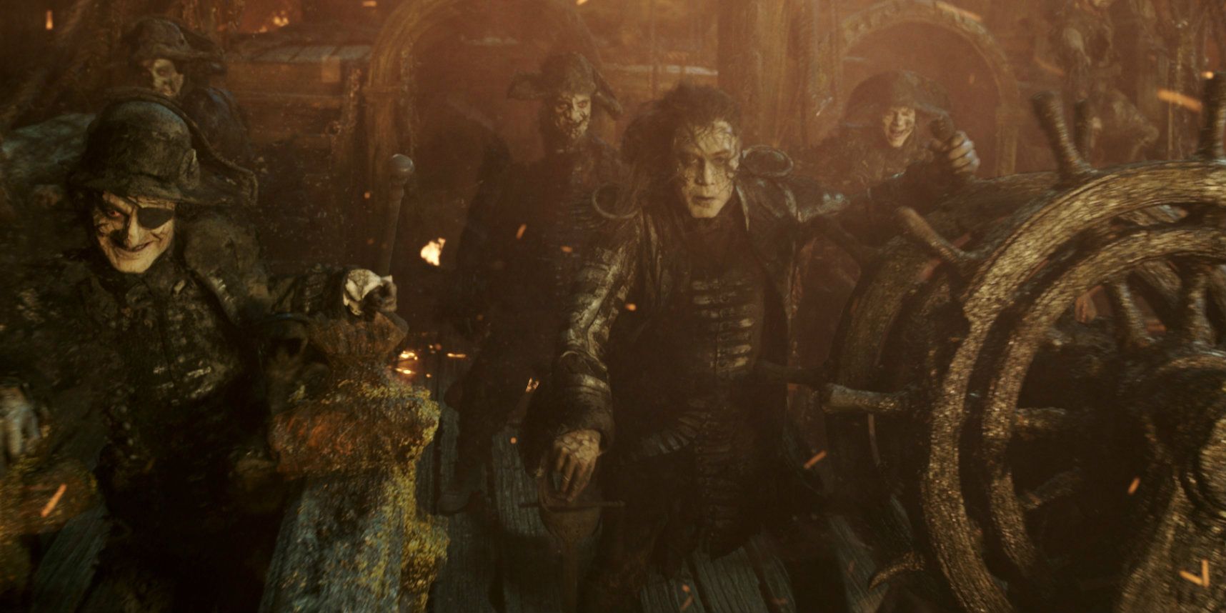 Pirates Of The Caribbean 5 Images Highlight Salazar S Ghostly Crew