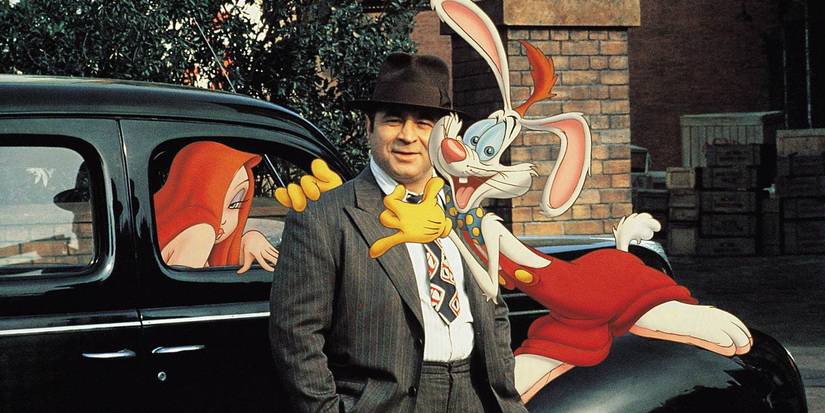 Roger Rabbit abraça Bob Hoskins em Uma Cilada para Roger Rabbit