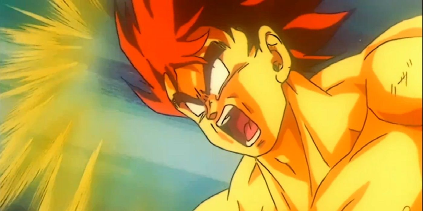 Goku si trasforma in falso Super Saiyan durante il film Lord Slug