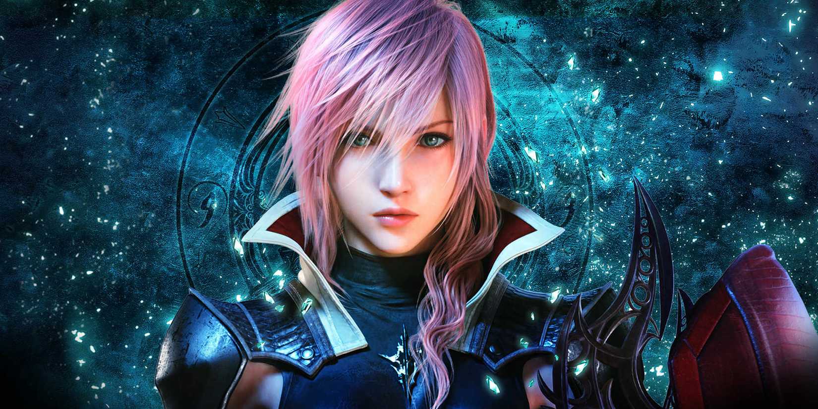 Lightning stands in front of stars in Final Fantasy Lightning Returns 