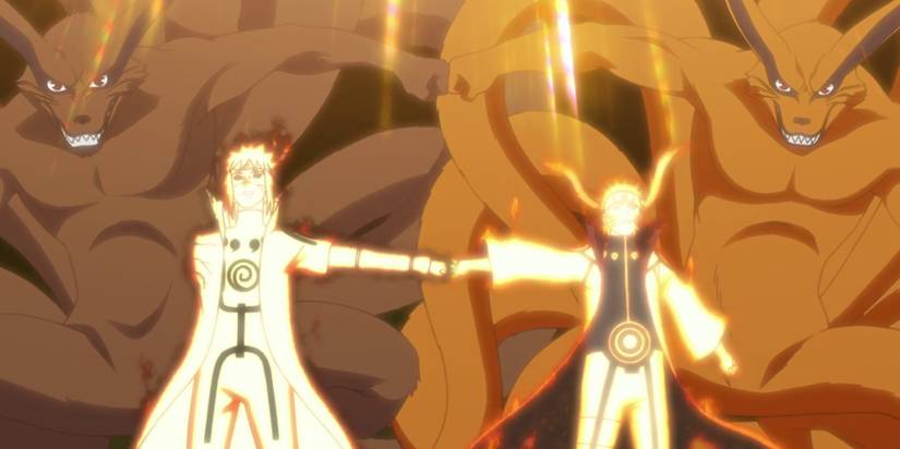 Minato Naruto and Kurama in Naruto