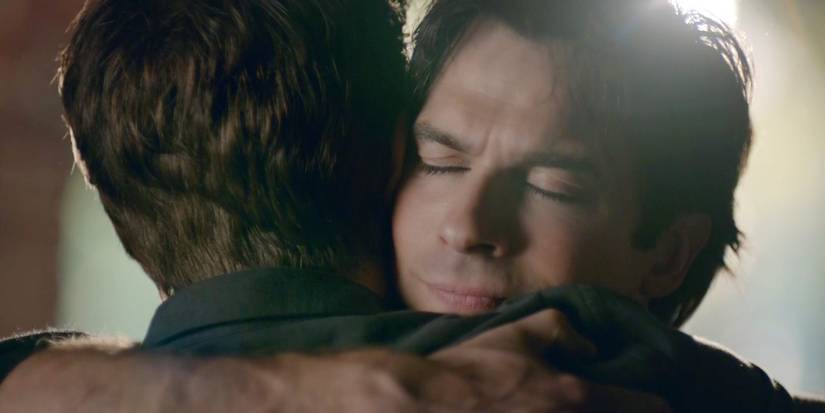 Stefan and Damon Hug Goodbye in The Vampire Diaries Series Finale