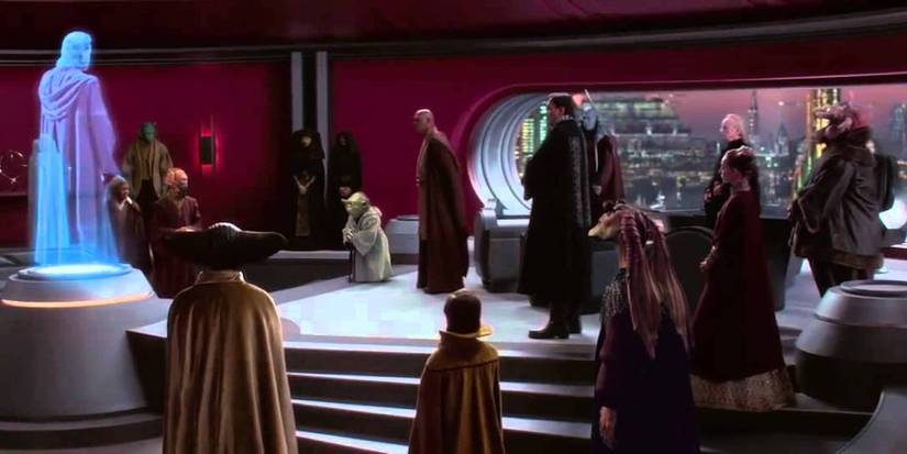 Palpatine e os Jedi em Ataque dos Clones