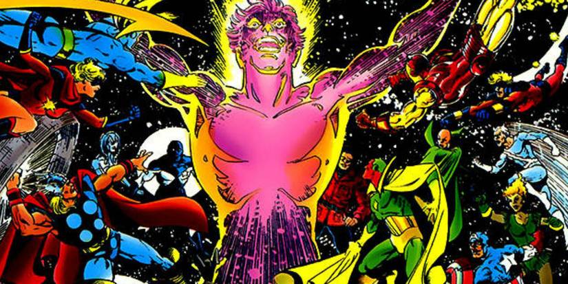Korvac is empowered while facing heroes in Marvel Comics 