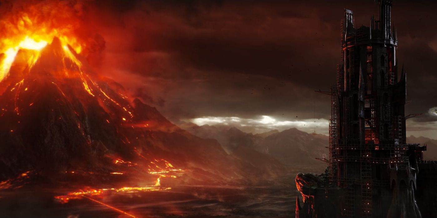 Mount Doom and Barad-dûr in Middle-earth: Shadow of War.