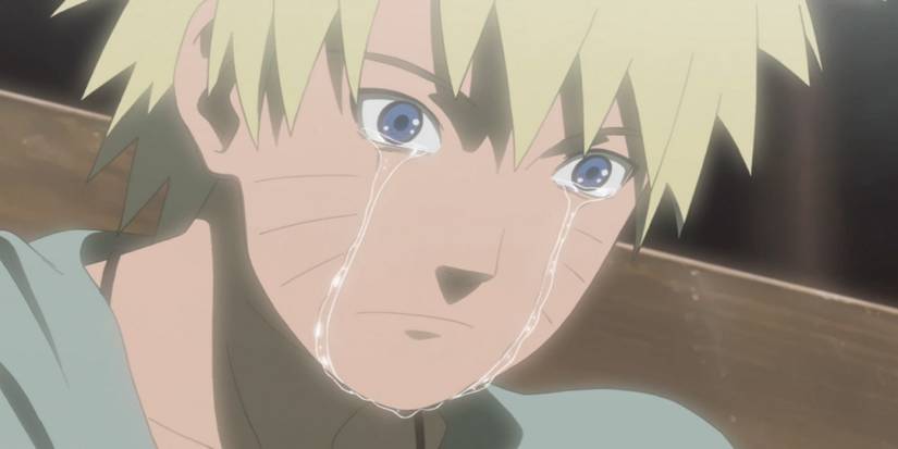 Screenshot of Naruto crying after finding out about Jiraiya's death.