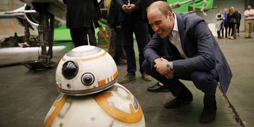 10 Obscure Star Wars Movie Cameos Revealed 6 Prince William With BB-8 on the set of Star Wars The Last Jedi