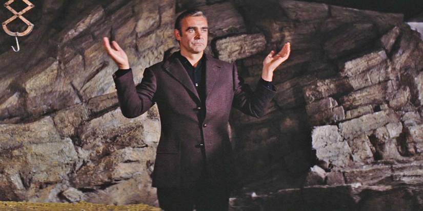 Sean Connery shrugging as James Bond in Diamonds Are Forever