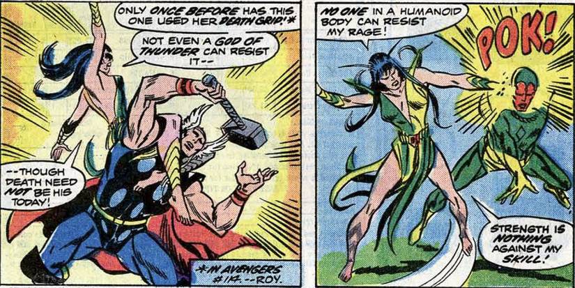 Mantis vs. Thor and Vision from marvel comics