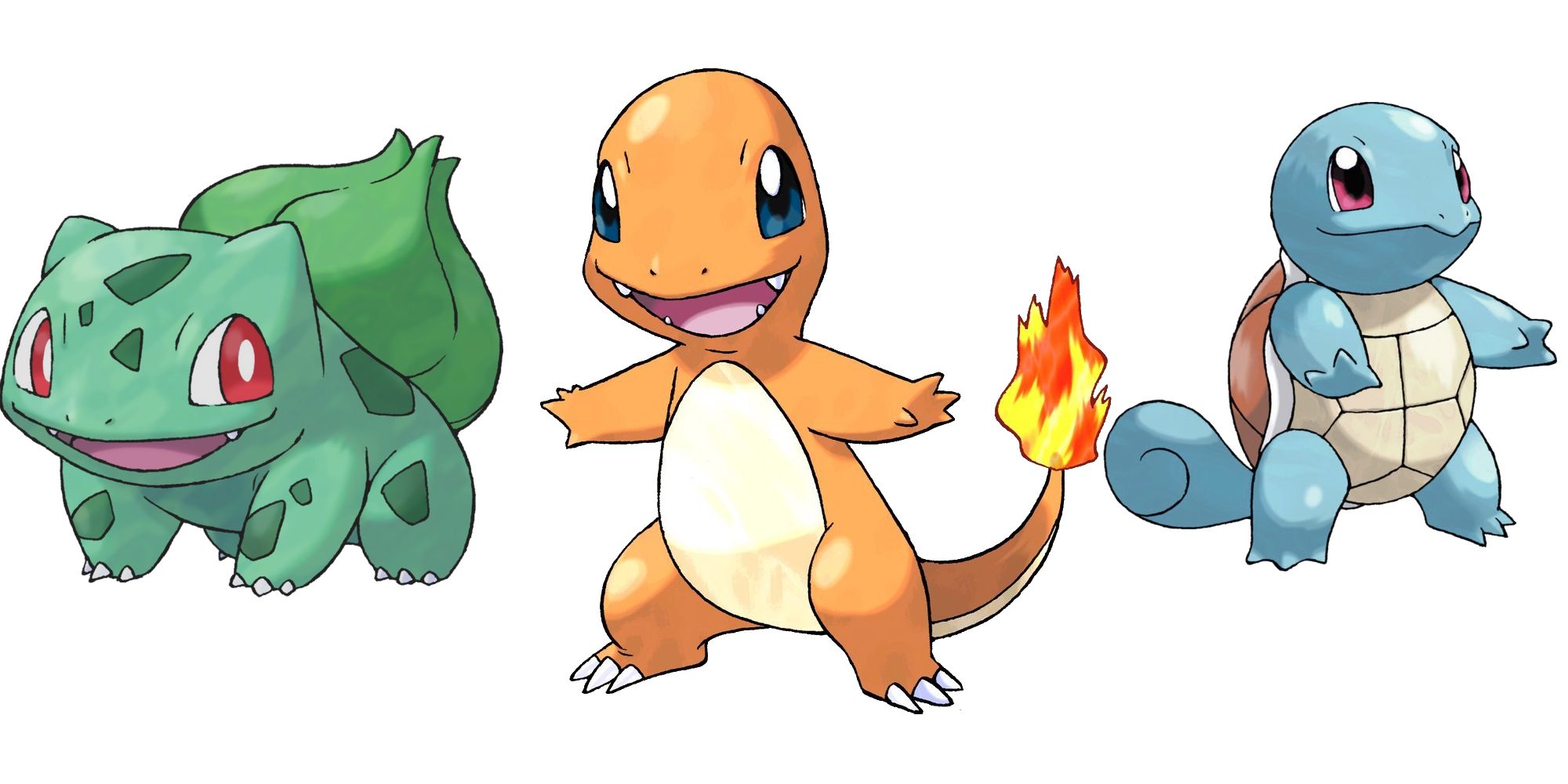 Perhaps the most popular starters are the original trio from Kanto: Charman...