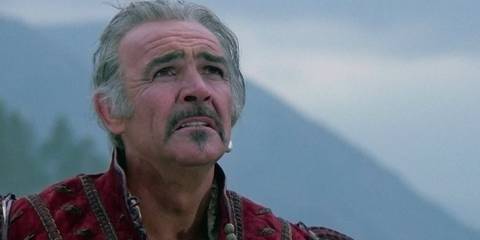 Sean Connery looing distressed in Highlander.