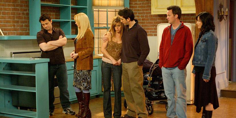 O elenco de Friends no apartamento vazio no final da série