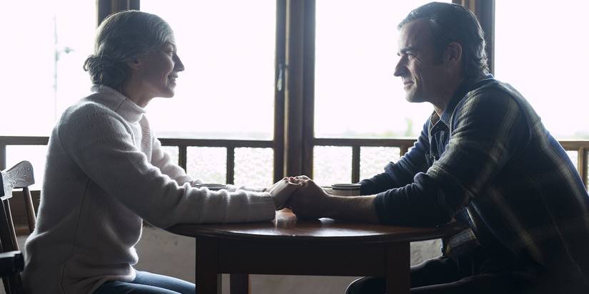 Carrie Coon e Justin Theroux em The Leftovers.