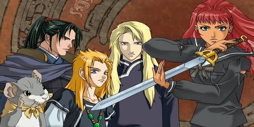 10 Perfect Fantasy Anime Every Knight of the Seven Kingdoms Fan Needs To Watch ASAP 3 Youko Nakajima poses with a sword. Keiki, Enki, Shoryuu, and Rakushun stand behind her.