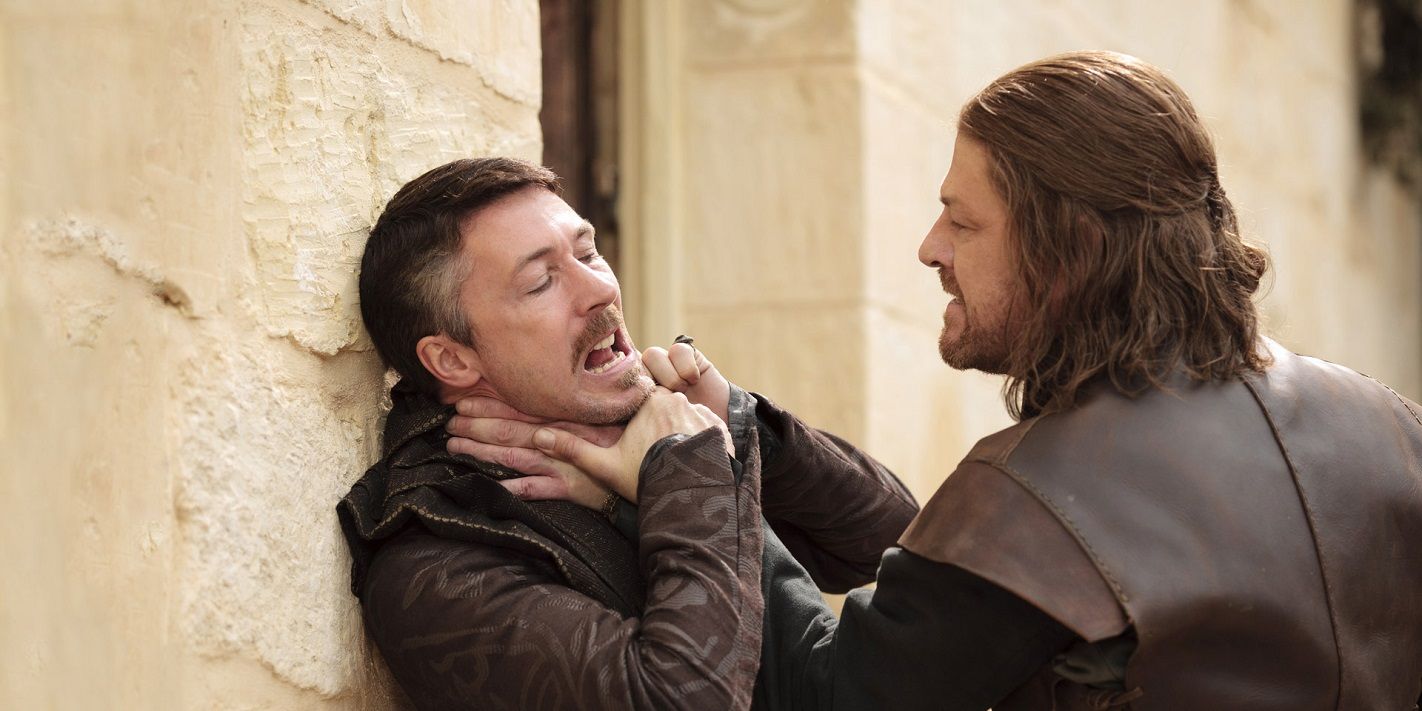 Ned Stark choking Littlefinger