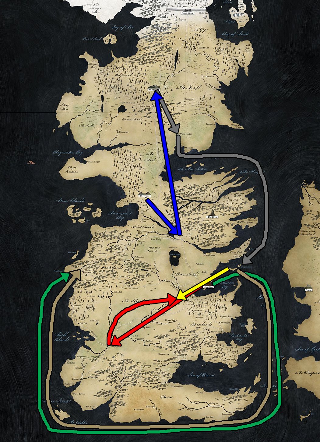 Game of Thrones Westeros Map With Season 7 Problems