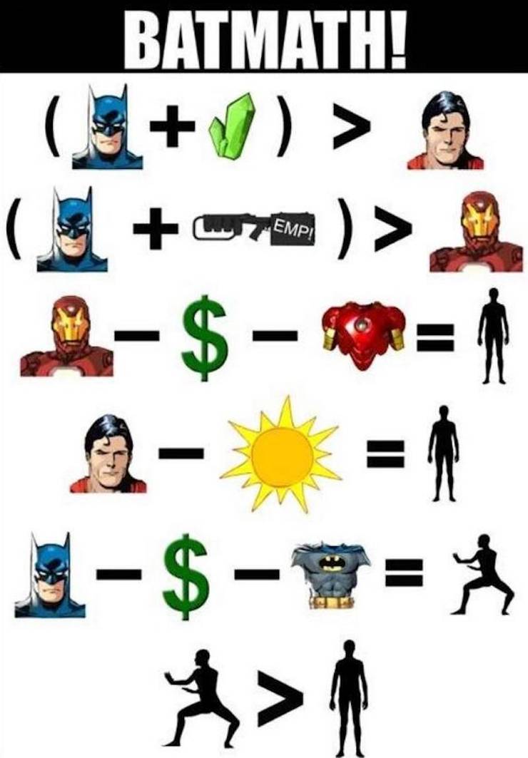 Batman Superman Iron Man Batmath
