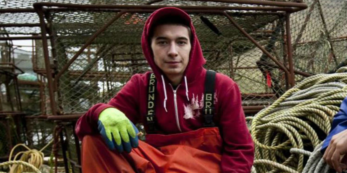 Jake Harris sitting on his boat in Deadliest Catch.