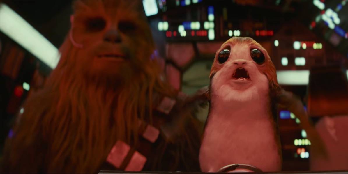 Scared Porg Chewie Smacks A Porg In New Last Jedi Footage