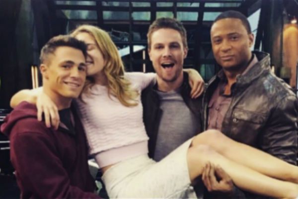 Arrow Colton Hayes Stephen Amell and David Ramsey Carry On With Emily Bett Rickards