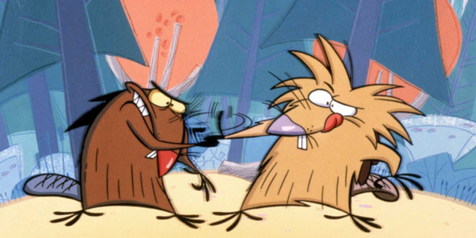 Angry Beavers having a fight
