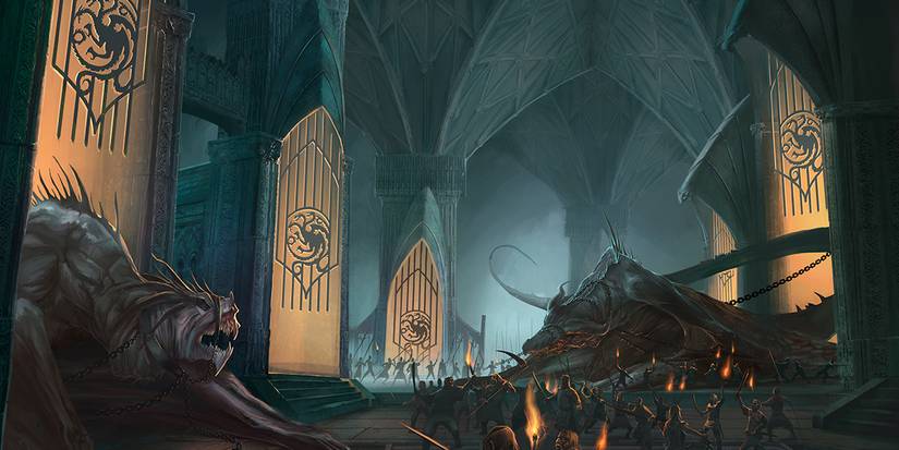 A multitude storms the Dragonpit while two dragons sleep