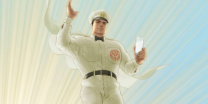 Superman as Milkman Man in Milk Wars JL/Doom Patrol.