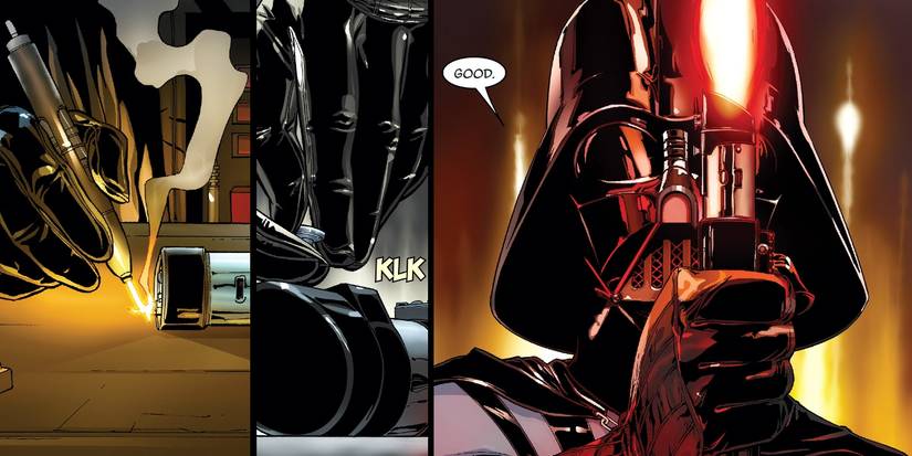 darth vader lighting cigarette his lightsaber The Origins of Darth Vader's Red Lightsaber Revealed darth vader lighting cigarette his lightsaber The Origins of Darth Vader's Red Lightsaber Revealed